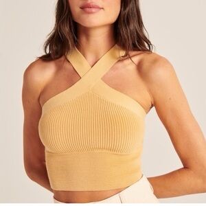 Abercrombie & Fitch Tan Ribbed Knit Top